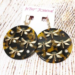 BETSEY JOHNSON Dragonfly Earrings NWT